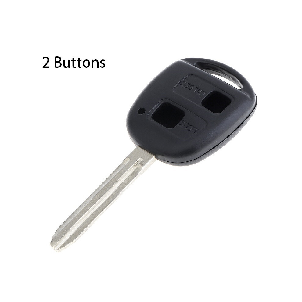 (2 Plastic Button) Car Key Case 2 Buttons Car Remote Key Shell With Toy43 Blade + 2 Micro Switches For Toyota Yaris Prado Tarago Camry Corolla 8704304432537
