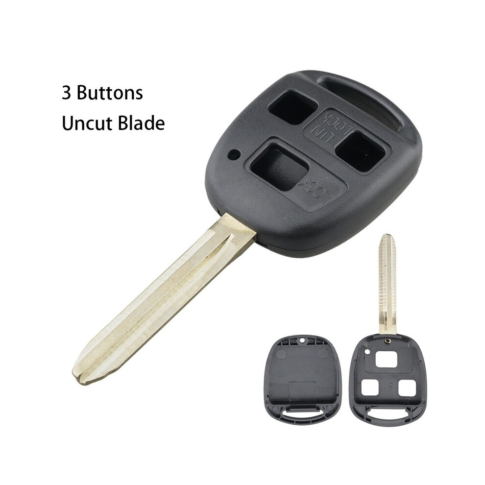 (3 Buttons Uncut B) Car Key Case 2 Buttons Car Remote Key Shell With Toy43 Blade + 2 Micro Switches For Toyota Yaris Prado Tarago Camry Corolla 8704304432605