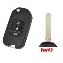 (3B G) car key case blank 2/3button for Honda XRV CRV Civic Accord City Jazz Marina Wisdom flip remote key shell A/G type