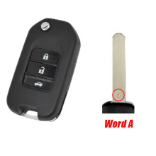 (3B A) car key case blank 2/3button for Honda XRV CRV Civic Accord City Jazz Marina Wisdom flip remote key shell A/G type
