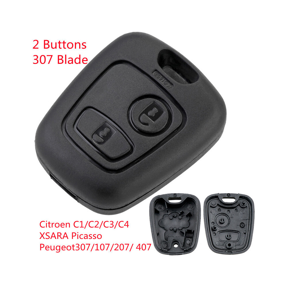 (Model 1) 2 Buttons Car Remote Key Shell With 307/206 Blade For Citroen C1 / C2 / C3 / C4 / Xsara Picasso / Peugeot 307 / 107 / 207 / 407 8704304432940