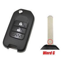 (2B G) car key case blank 2/3button for Honda XRV CRV Civic Accord City Jazz Marina Wisdom flip remote key shell A/G type