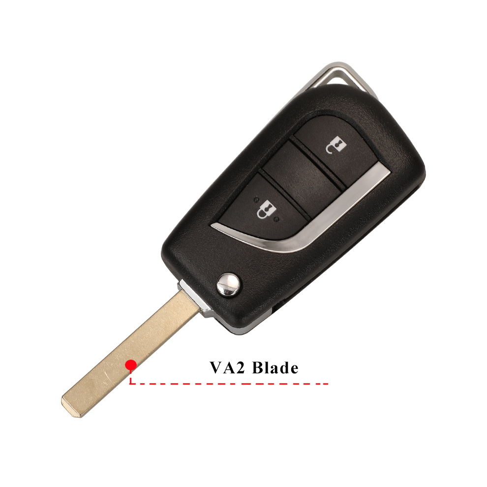 (2 Button Va2) New Flip Folding Remote Key Shell Case Fit Cr2016 Holder For Toyota Levin Camry Reiz Highlander Corolla Va2 Toy48 Toy43 8704304434531