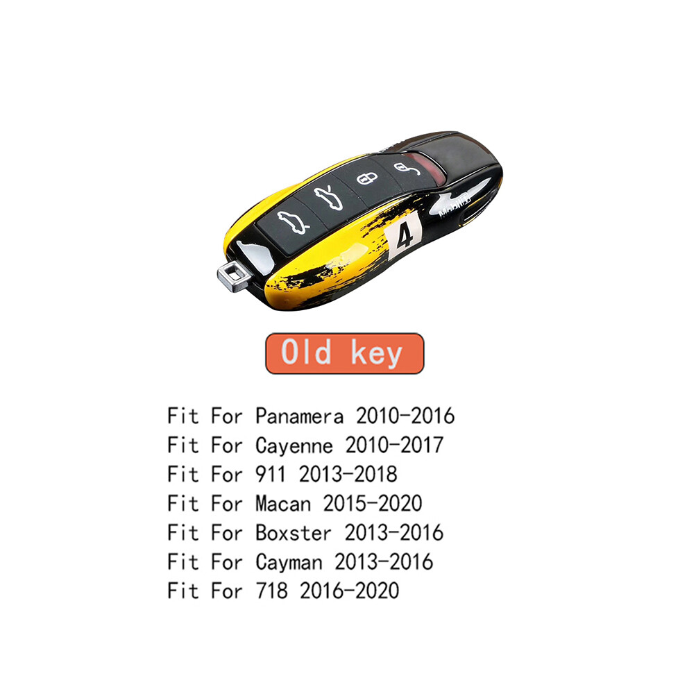 ( Old) New No. 72 Racing Style Remote Key Cover Case Replace Fit For Porsche Cayenne Panamera Cayman Macan Boxster 971 9Ya 718 911 Yellow 8704304438829