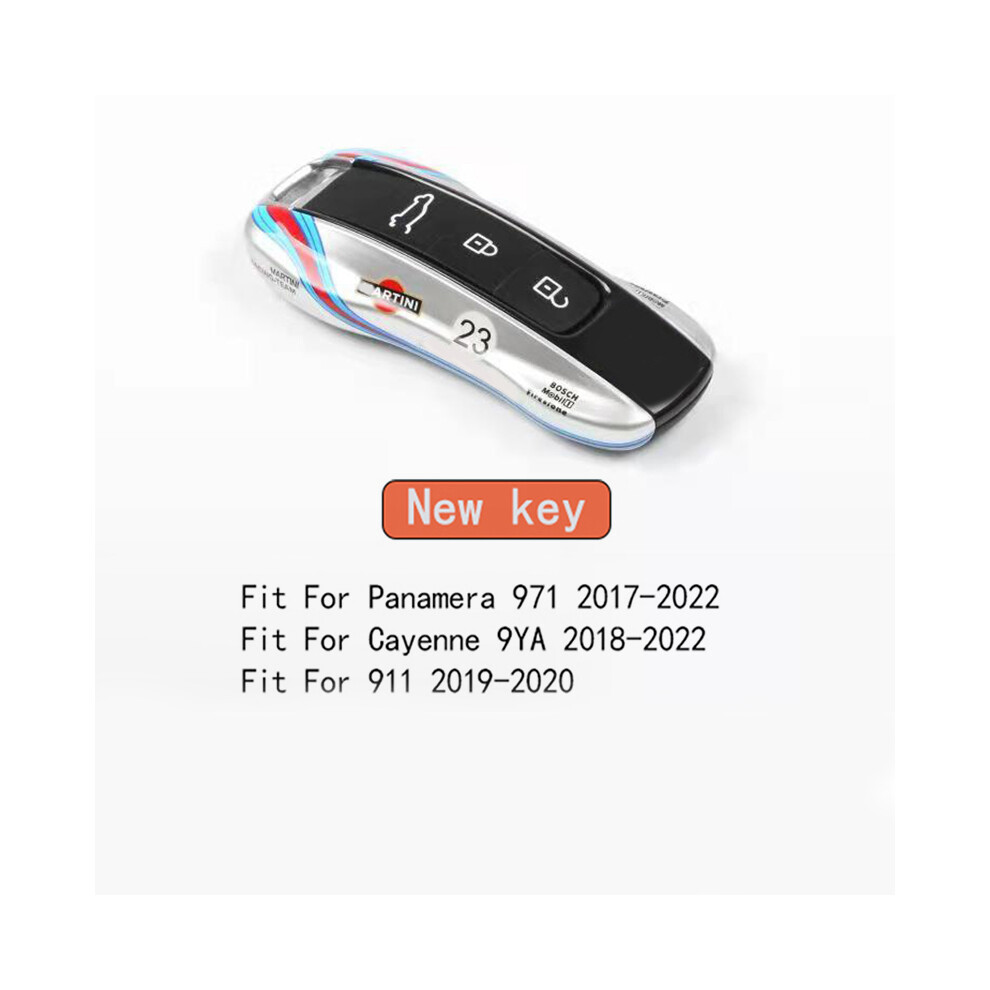 ( New) New No. 72 Racing Style Remote Key Cover Case Replace Fit For Porsche Cayenne Panamera Cayman Macan Boxster 971 9Ya 718 911 Silver 8704304438799