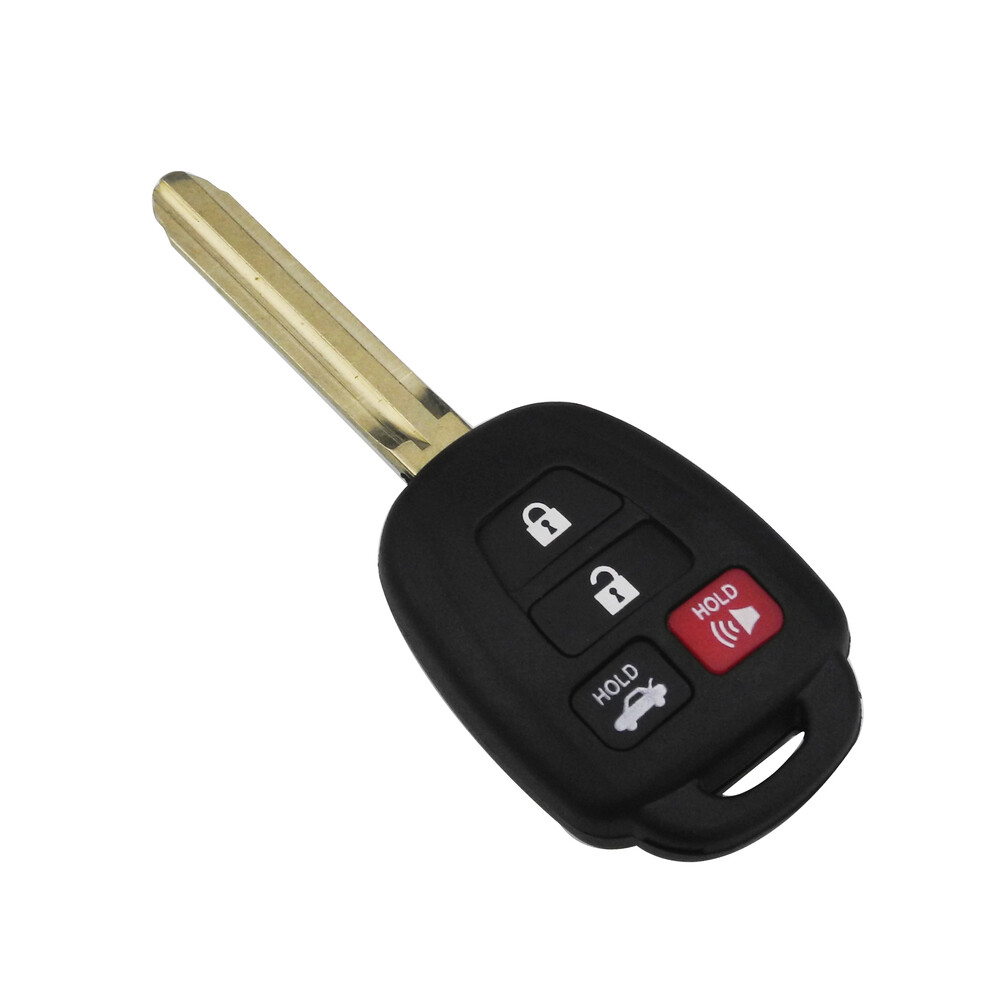 (4 Buttons) 10Pcs 2/3/4 Buttons Remote Car Key Shell Case Fob For Toyota Camry Corolla 2012-2017 Rav4 Prius Toy43 Blade Replace Black 8704304437235