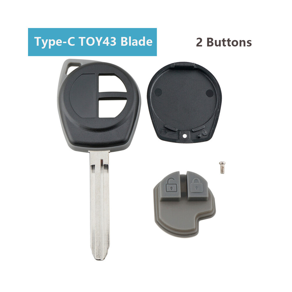 (Type-C Toy43 Blade) 2 Buttons Replacement Remote Cover Car Key Fob Case Shell With Sz11r / Hu87 / Toy43 Blade Fit For Suzuki / Agila/Ignis Alto Sx4 8704304442192