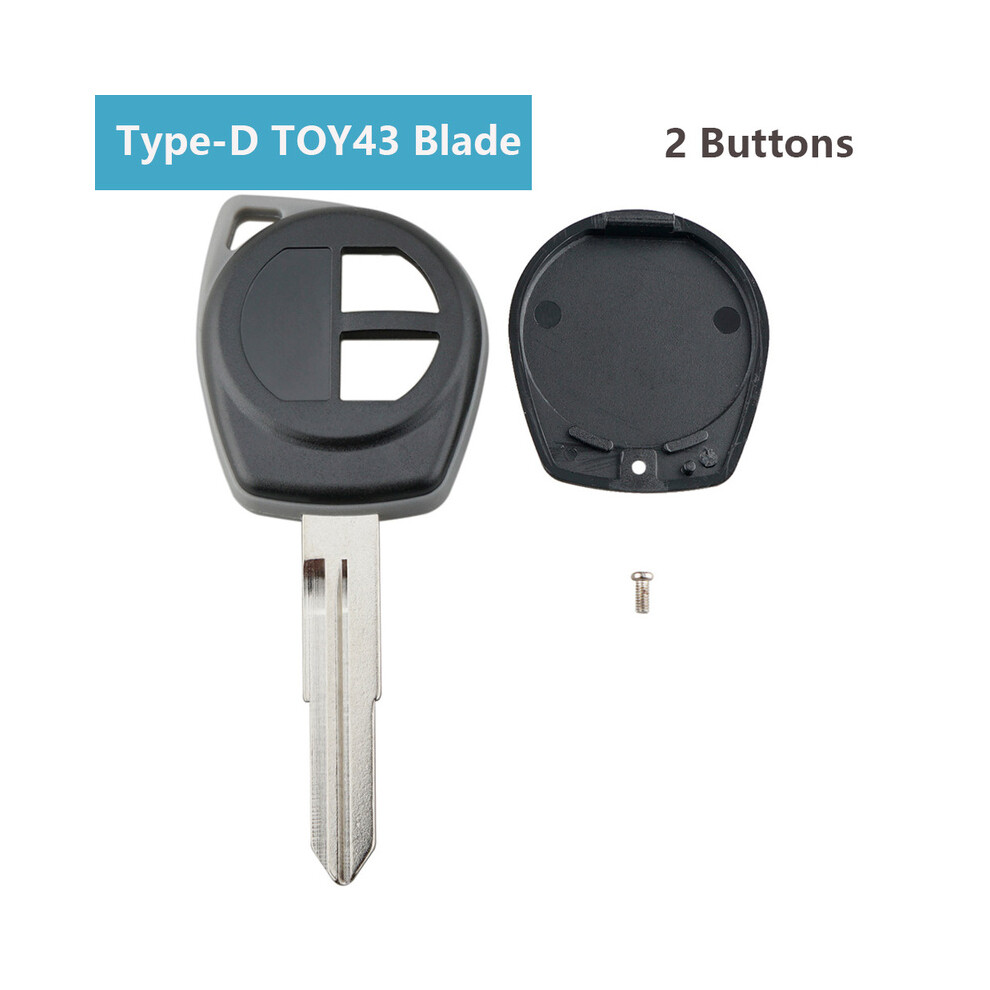(Type-D Toy43 Blade) 2 Buttons Replacement Remote Cover Car Key Fob Case Shell With Sz11r / Hu87 / Toy43 Blade Fit For Suzuki / Agila/Ignis Alto Sx4 8704304442154