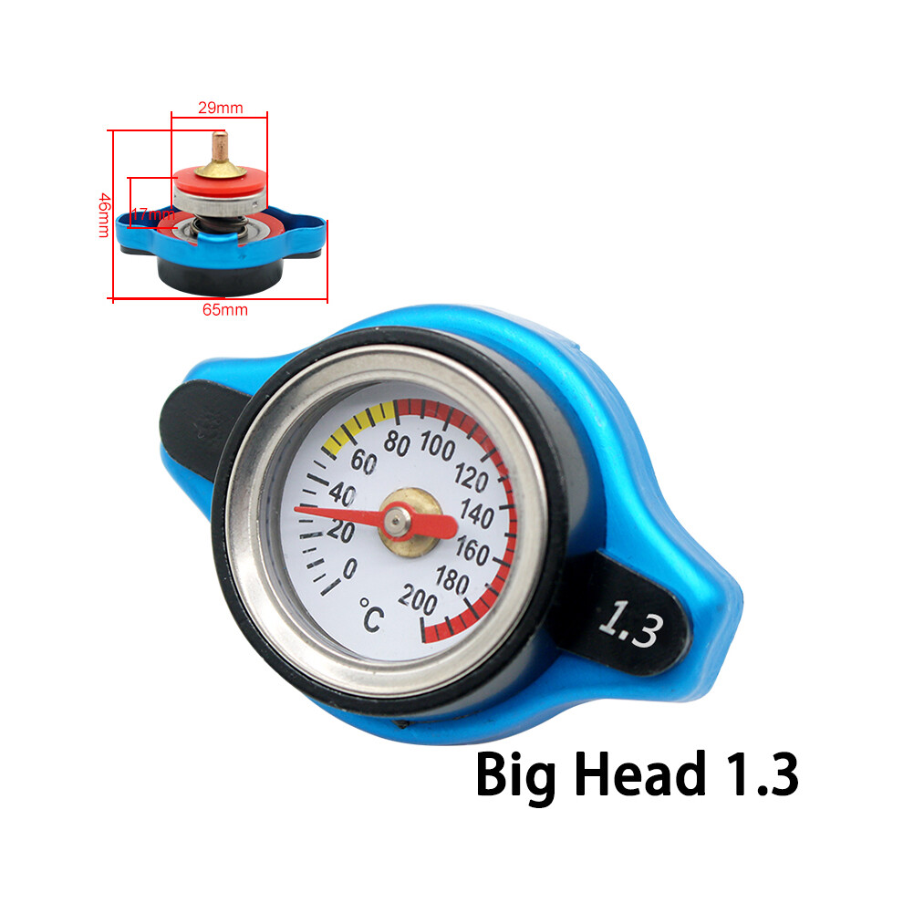 (Big Head 1.3) Small And Big Head Thermost Radiator Cap Tank Cover Water Temp Gauge 0.9Bar Or 1.1Bar Or 1.3 Bar Cover No Logo 8704304442468