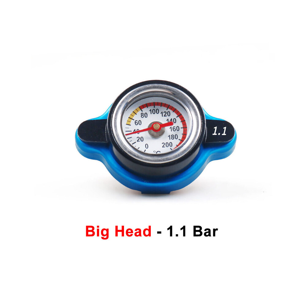 (Big Head 1.1Bar) Racing Small And Big Head Thermost Radiator Cap Tank Cover Water Temp Gauge 0.9Bar Or 1.1Bar Or 1.3 Bar Cover No Logo 8704304443281