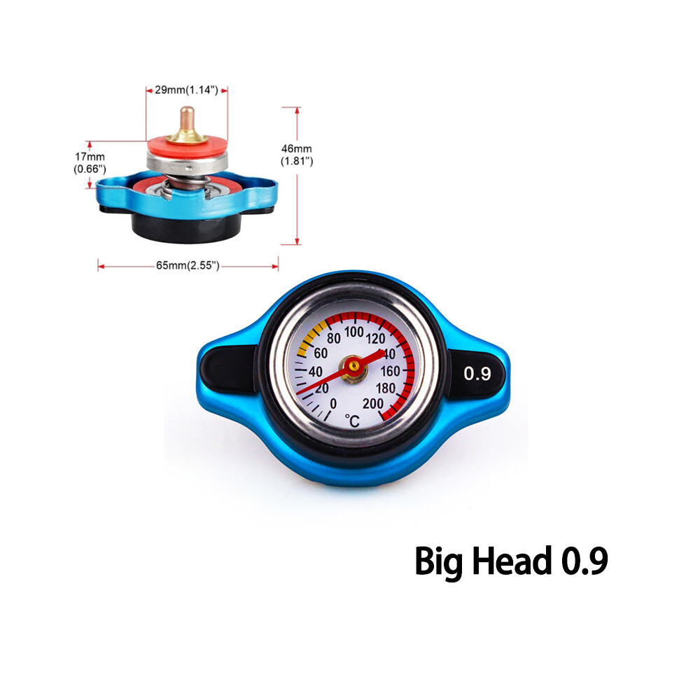 (Big Head 0.9) Thermost Radiator Cap Tank Cover Water Temperature Gauge 0.9Bar 1.1Bar 1.3 Bar Cover Racing Car Big Or Small Head 8704304442802