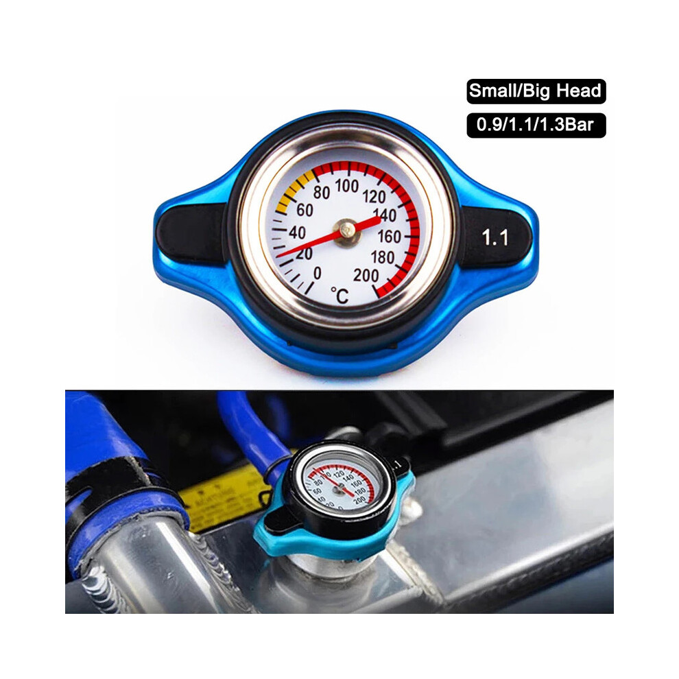 (Small Head 0.9) Big Small Head 0.9/1.1/1.3 Bar Thermost Radiator Cap Tank Cover Water Temperature Gauge Cover Racing Car 8704304443373
