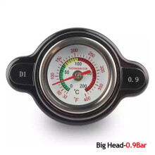 (0.9Bar) 1.8 Bar High Pressure Radiator Cap 25.6Psi With Temperature Gauge For Honda Yamaha Kawasaki Suzuki Polaris Ranger Motorcycle ATV