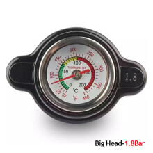 (1.8Bar) 1.8 Bar High Pressure Radiator Cap 25.6Psi With Temperature Gauge For Honda Yamaha Kawasaki Suzuki Polaris Ranger Motorcycle ATV