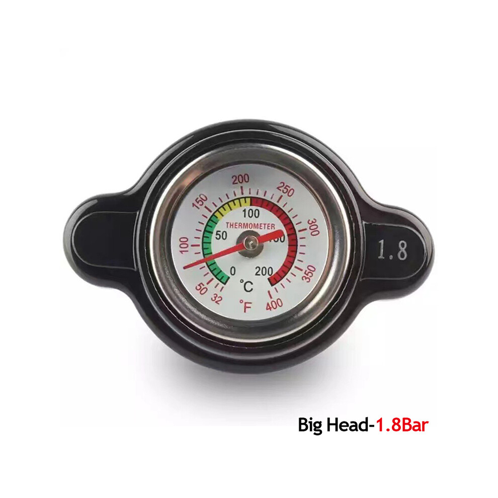 (1.8Bar) 1.8 Bar High Pressure Radiator Cap 25.6Psi With Temperature Gauge For Honda Yamaha Kawasaki Suzuki Polaris Ranger Motorcycle Atv 8704304444424