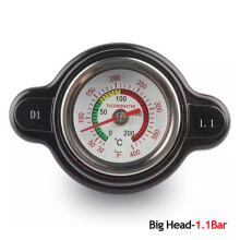 (1.1Bar) 1.8 Bar High Pressure Radiator Cap 25.6Psi With Temperature Gauge For Honda Yamaha Kawasaki Suzuki Polaris Ranger Motorcycle ATV