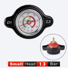 (Black 1.3 Small) 1.8 Bar High Pressure Radiator Cap 25.6Psi With Temperature Gauge For Honda Yamaha Kawasaki Suzuki Polaris Ranger Motorcycle ATV