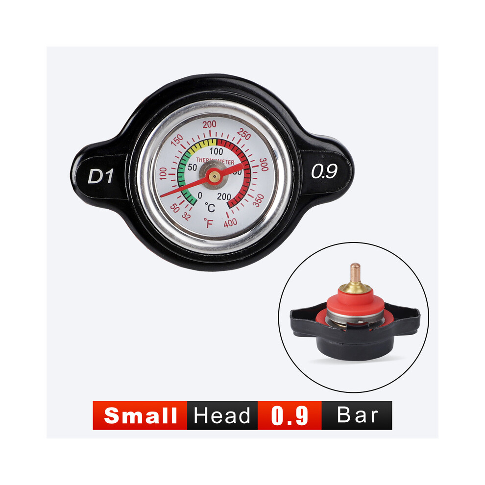 ( 0.9 Small) 1.8 Bar High Pressure Radiator Cap 25.6Psi With Temperature Gauge For Honda Yamaha Kawasaki Suzuki Polaris Ranger Motorcycle Atv Black 8704304444226