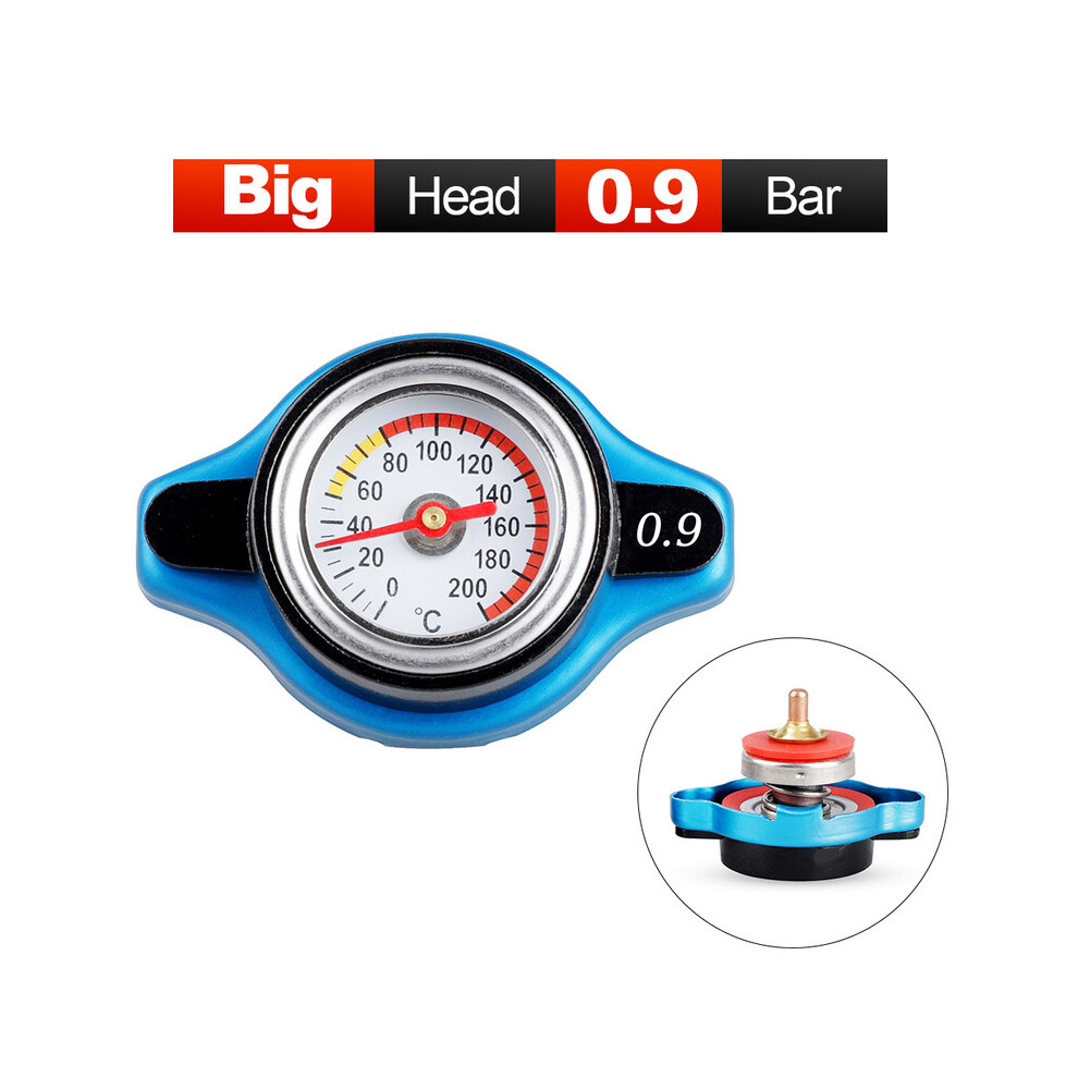 (Big Head 0.9 Cover) Motorcycles Car Thermost Radiator Cap Cover Head Water Temperature Gauge 0.9 Bar 1.1 Bar 1.3 Bar 1.8Bar With Utility Safe 8704304445032