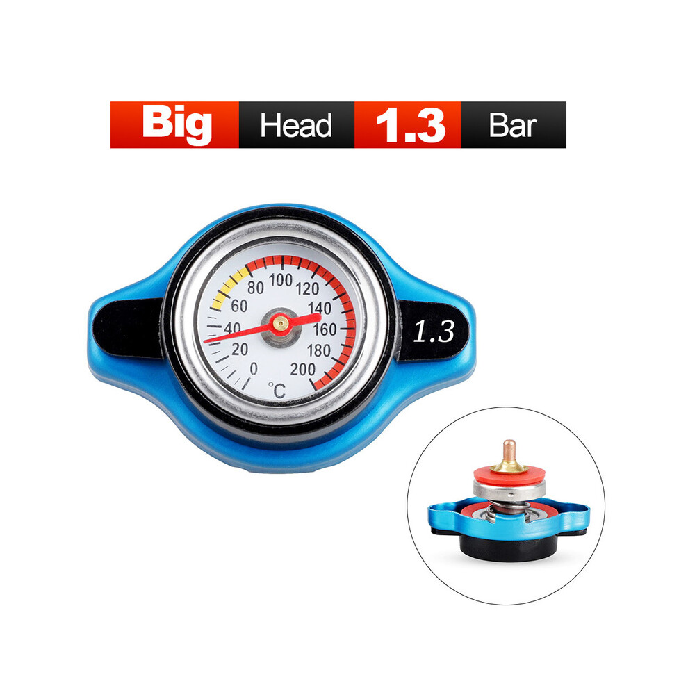 (Big Head 1.3 Cover) Motorcycles Car Thermost Radiator Cap Cover Head Water Temperature Gauge 0.9 Bar 1.1 Bar 1.3 Bar 1.8Bar With Utility Safe 8704304445049