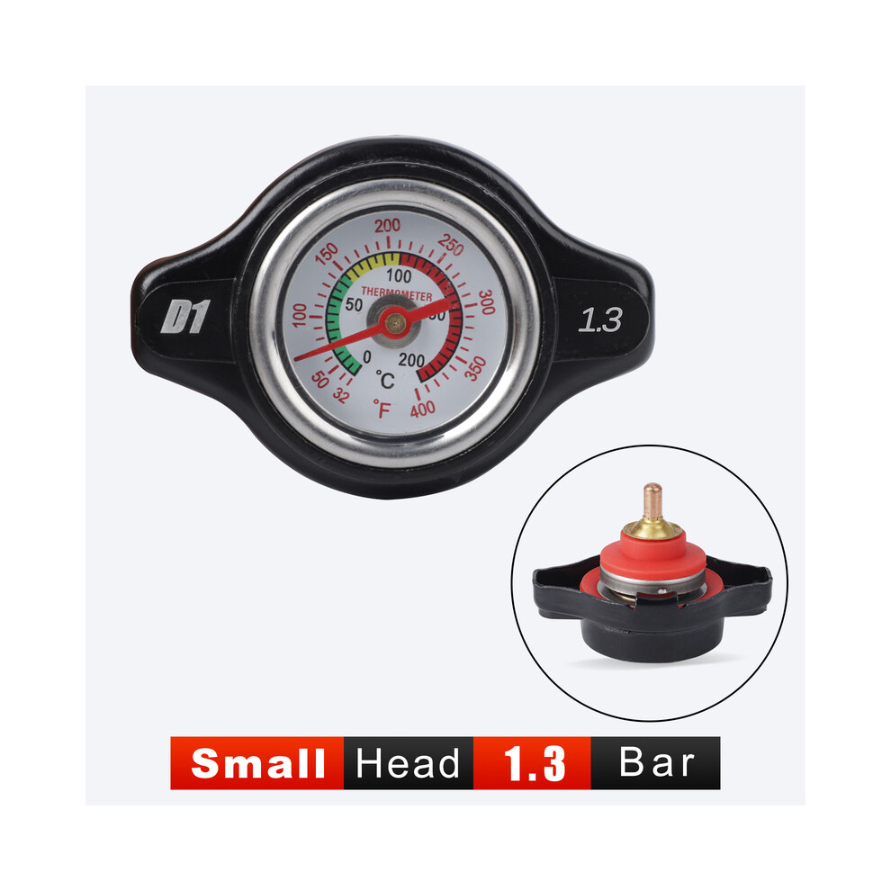 (Small 1.3 Bar) Motorcycles Car Thermost Radiator Cap Cover Head Water Temperature Gauge 0.9 Bar 1.1 Bar 1.3 Bar 1.8Bar With Utility Safe Black 8704304445124