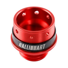 (Red) Ralliart Aluminum Engine Oil Tank Cover Cap For Mitsubishi Lancer 2008-2015