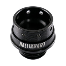 (Black) Ralliart Aluminum Engine Oil Tank Cover Cap For Mitsubishi Lancer 2008-2015