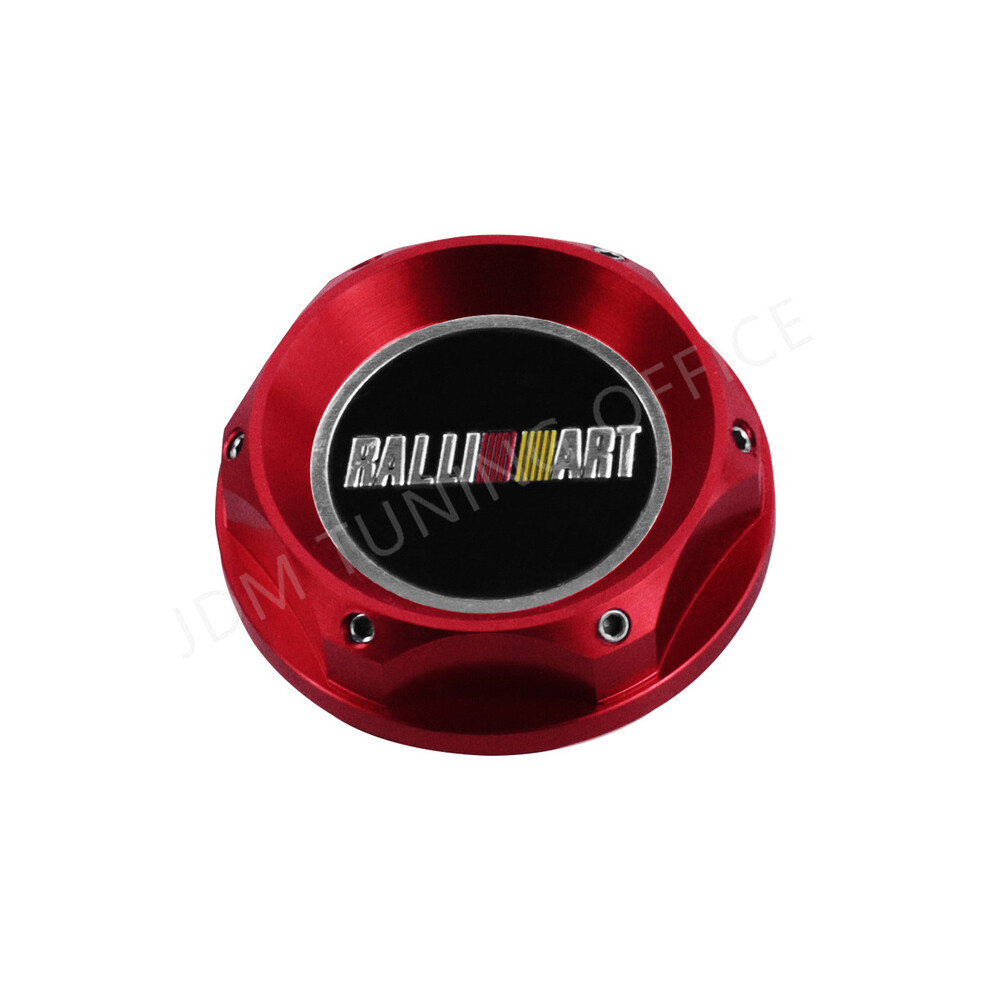 (Red) Performance Racing Engine Oil Cap High Quality Aluminum Alloy Ralliart Oil Fuel Filler Cover Cap For Mitsubishi Red 8704304445933