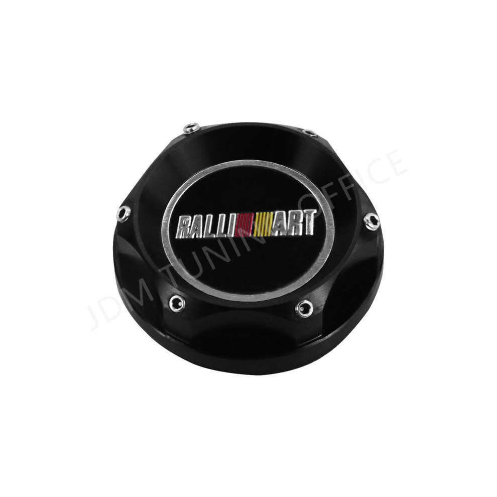 (Black) Performance Racing Engine Oil Cap High Quality Aluminum Alloy Ralliart Oil Fuel Filler Cover Cap For Mitsubishi Black 8704304445971