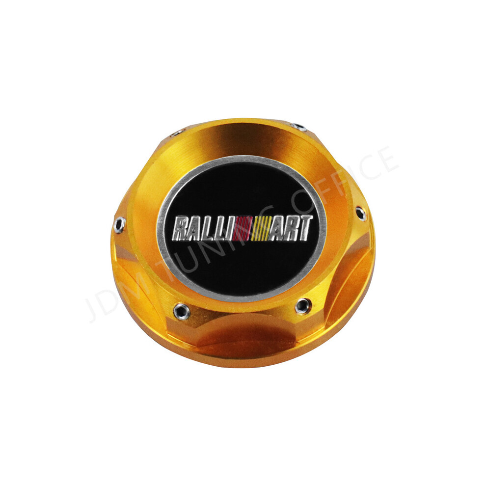 (Gold) Performance Racing Engine Oil Cap High Quality Aluminum Alloy Ralliart Oil Fuel Filler Cover Cap For Mitsubishi Gold 8704304445940
