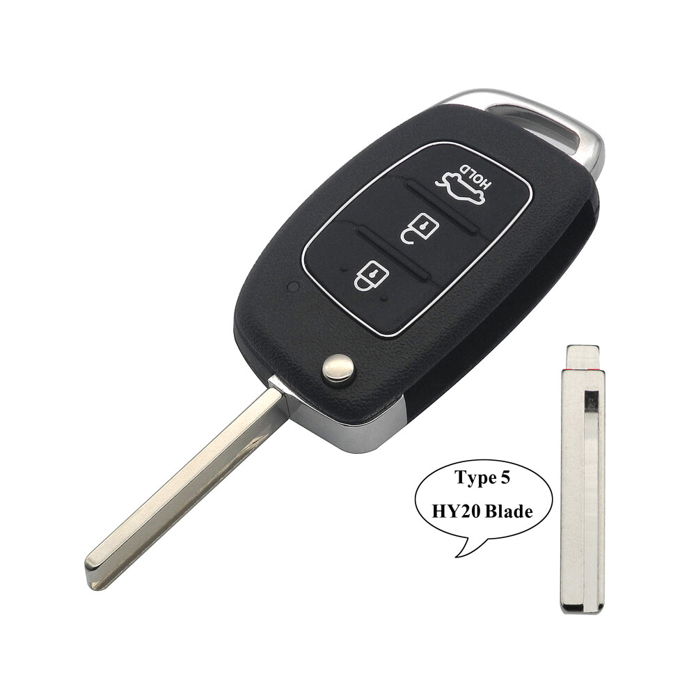 (Hy20) Hy15/Hy20/Toy40 Flip Remote Key Shell Fob For Hyundai Solaris Ix35 Ix45 Elantra Santa Fe Hb20 Verna Solaris 3 Buttons 8704304444592