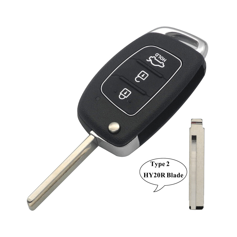 (Hy20r) Hy15/Hy20/Toy40 Flip Remote Key Shell Fob For Hyundai Solaris Ix35 Ix45 Elantra Santa Fe Hb20 Verna Solaris 3 Buttons 8704304444608