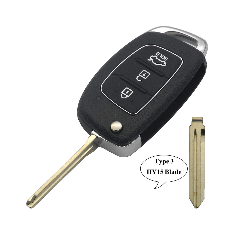 (Hy15) Hy15/Hy20/Toy40 Flip Remote Key Shell Fob For Hyundai Solaris Ix35 Ix45 Elantra Santa Fe Hb20 Verna Solaris 3 Buttons 8704304444585