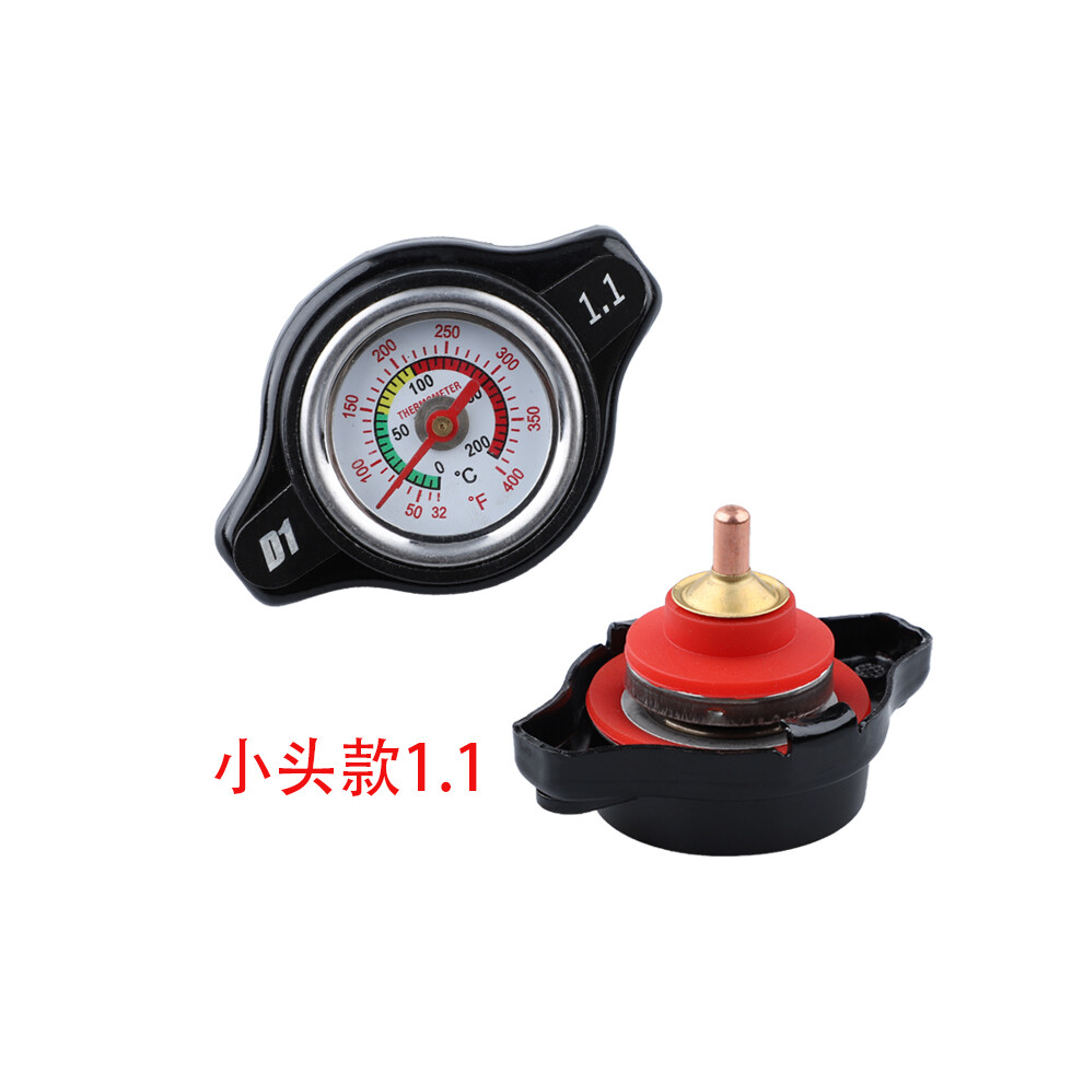 (Small Head 1.1 Cover) Car Spec Thermostatic Gauge Radiator Cap Tank Cover Temperature Water Gauge With Utility Safe 0.9 Bar/1.1 Bar/1.3 Bar/1.8 Bar 8704304446848