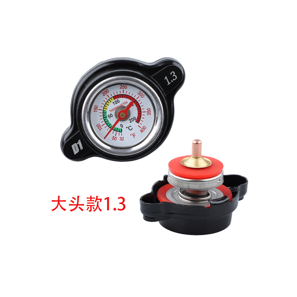 (Big Head 1.3 Cover) Car Spec Thermostatic Gauge Radiator Cap Tank Cover Temperature Water Gauge With Utility Safe 0.9 Bar/1.1 Bar/1.3 Bar/1.8 Bar 8704304446909