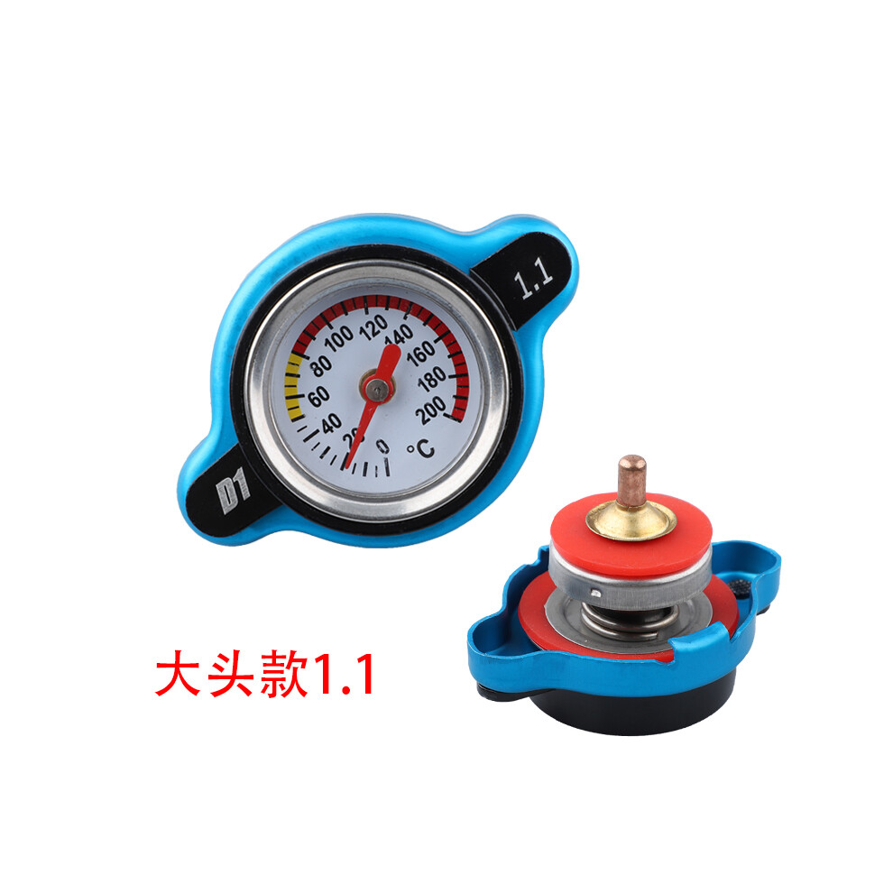 (Big Head 1.1 Cover) Car Spec Thermostatic Gauge Radiator Cap Tank Cover Temperature Water Gauge With Utility Safe 0.9 Bar/1.1 Bar/1.3 Bar/1.8 Bar 8704304446886