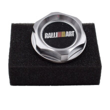 (Silver) Ralliart Aluminum Engine Oil Tank Cover Cap For Mitsubishi WLR6315
