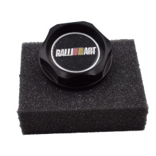 (Black) Ralliart Aluminum Engine Oil Tank Cover Cap For Mitsubishi WLR6315