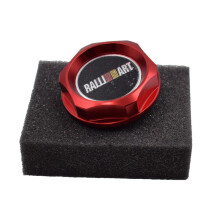(Red) Ralliart Aluminum Engine Oil Tank Cover Cap For Mitsubishi WLR6315