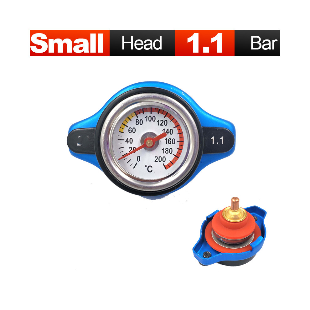 (Small Head 1.1) Racing Car Motorcycle Small Size Thermost Radiator Cap Tank Cover + Water Temp Gauge 0.9Bar Or 1.1Bar Or 1.3 Bar Cover 8704304447296