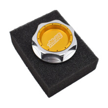 (Gold) Aluminum Engine Oil Cap Tank Cover for Honda Civic Fit Accord CR-V XR-V Vezel