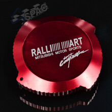 (Red) Ralliart Aluminum Engine Oil Tank Cap Oil Filler Cap For Mitsubishi PC-OC07