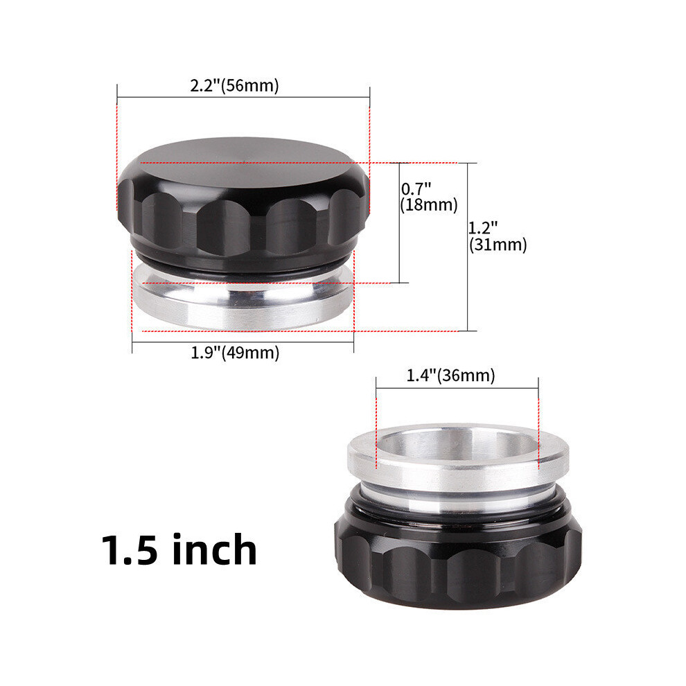 (1.5 Inch ) 1" 1.5" 2" 3" Universal Aluminium Weld On Filler Neck And Cap Oil Fuel Water Tank Black 8704304450449