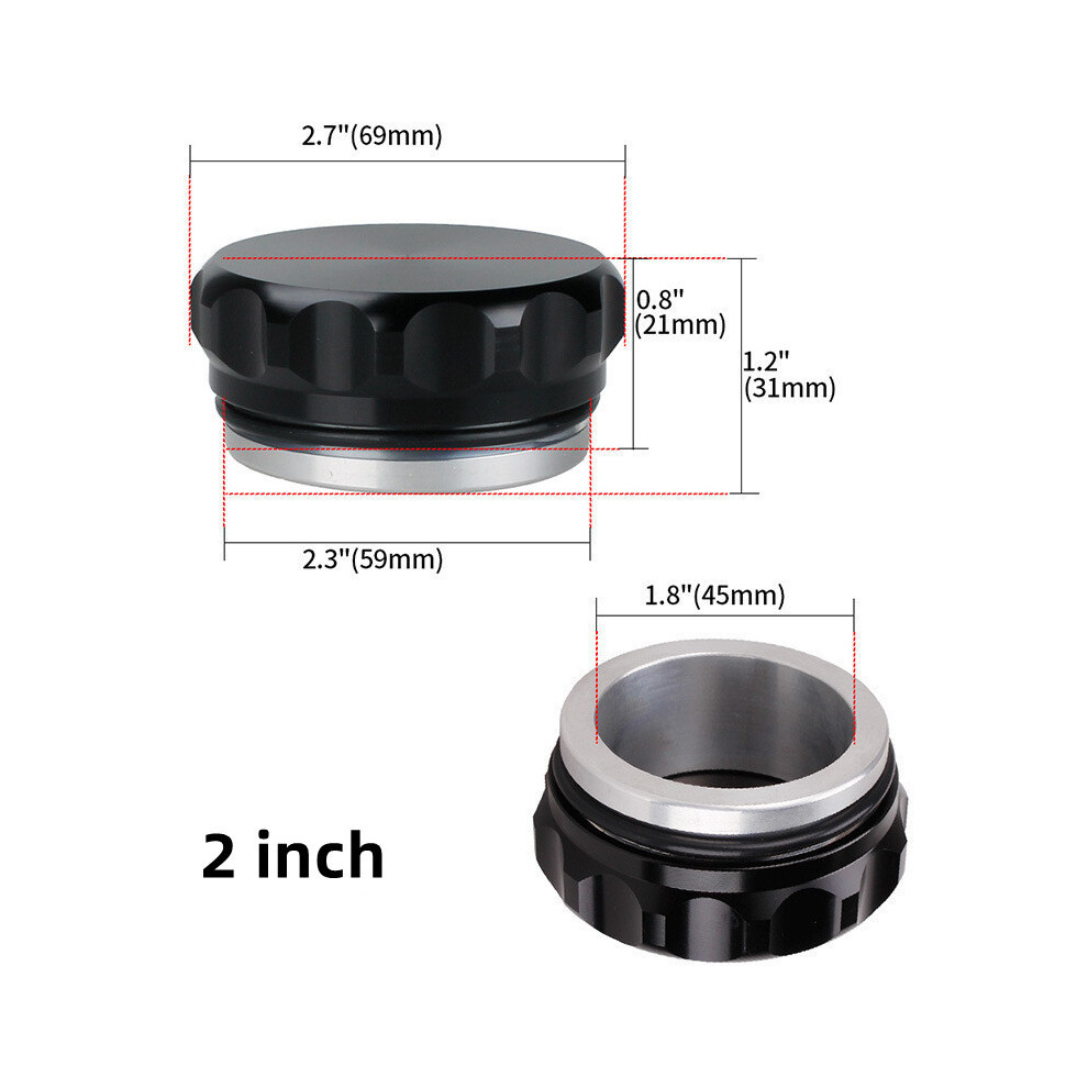 (2 Inch ) 1" 1.5" 2" 3" Universal Aluminium Weld On Filler Neck And Cap Oil Fuel Water Tank Black 8704304450456