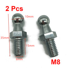 (M8 B) 2Pcs Universal M6 M8 Gas Strut Rod End Fitting Ball Pin Connector Joint Valve Spring Holder for Car Boot Front Bonnet Trunk Home
