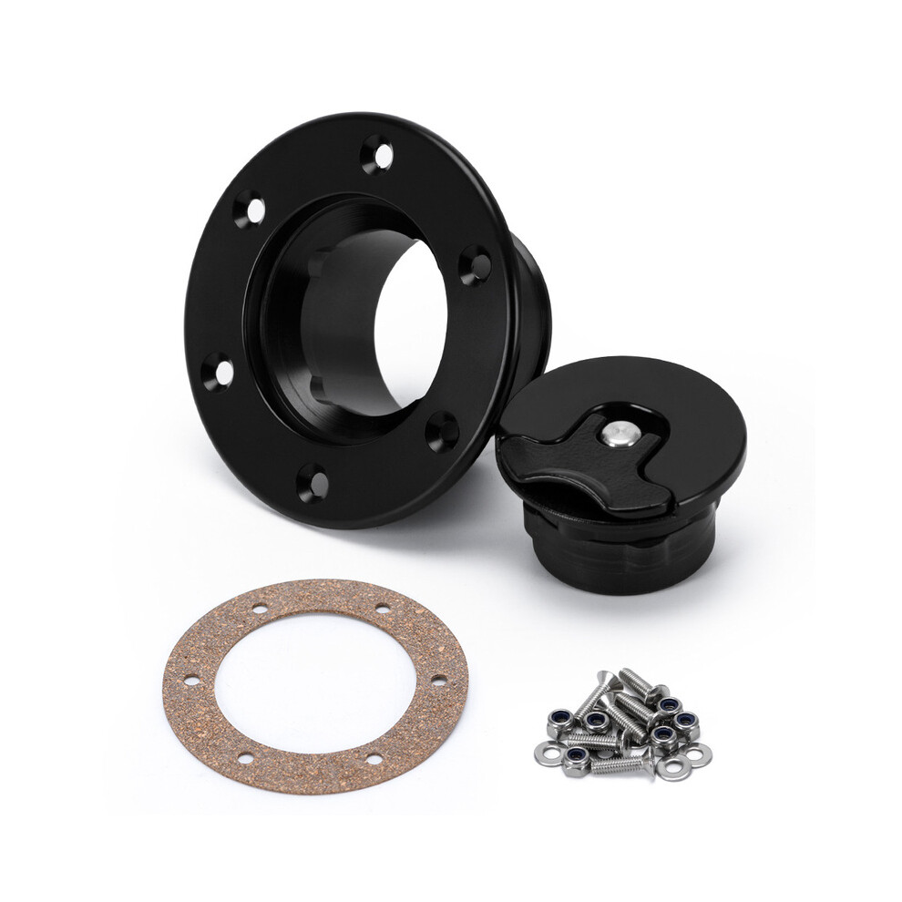 (Black) Aluminum Billet Fuel Cell / Fuel Surge Tank Cap Flush Mount 6 Bolt Mirror Polished Opening Id 35.5Mm Non-Vented Black 8704304450548