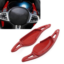 (Carbon Fiber Red) ABS Car Steering Wheel Paddle Shifter Extension For BMW 3/5/6/7/8 Series X3 X4 X5 X6 X7 M5 Fiber Look