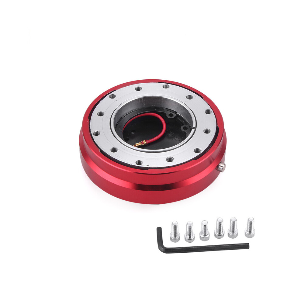 (Red) Universal Thin Version 6 Hole Steering Wheel Quick Release Hub Adapter Snap Off Boss Kit RS3-QR003-image-OPC-PFBRGWT-NEW