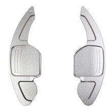 (Silver) 2 Pcs Car Steering Wheel Shift Paddle Shifter Extended DSG For Audi A3 A4 A5 A6 A7 A8 S5 Q5 Shift Paddle Blade Car Accessories