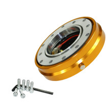 (Gold) Thin Version 6 Hole Steering Wheel Quick Release Hub Adapter Snap Off Boss kit Sliver/ Purple/Blue/Golden/Black/Red/Neo